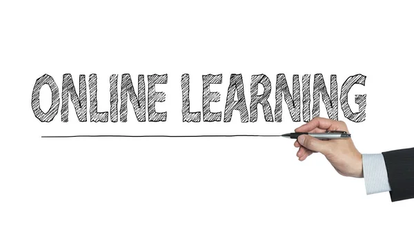 Online learning written by hand — Stock Photo, Image