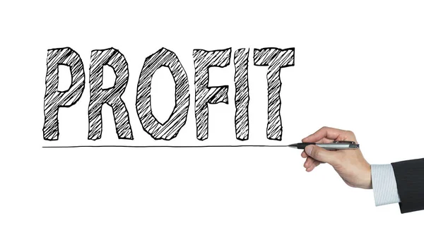 Profit written by hand — Stock Photo, Image