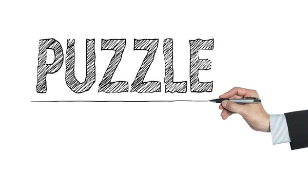 Puzzle written by hand — Stock Photo, Image