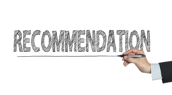 Recommendation  written by hand — Stock Photo, Image