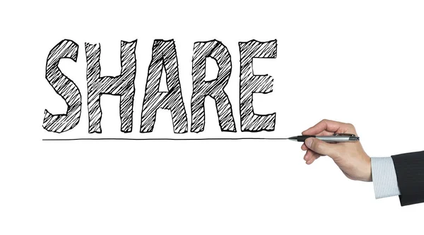 Share written by hand — Stock Photo, Image