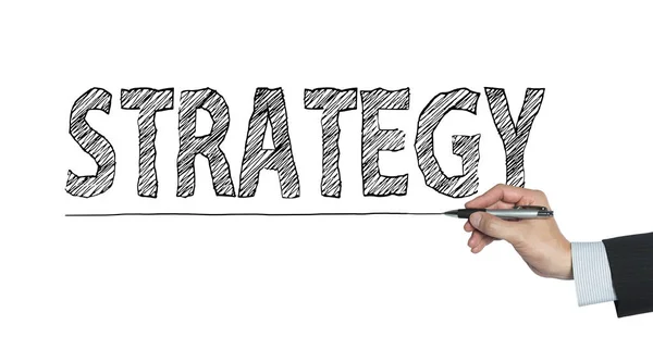 Strategy written by hand — Stock Photo, Image