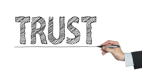 Confiança escrita à mão — Fotografia de Stock