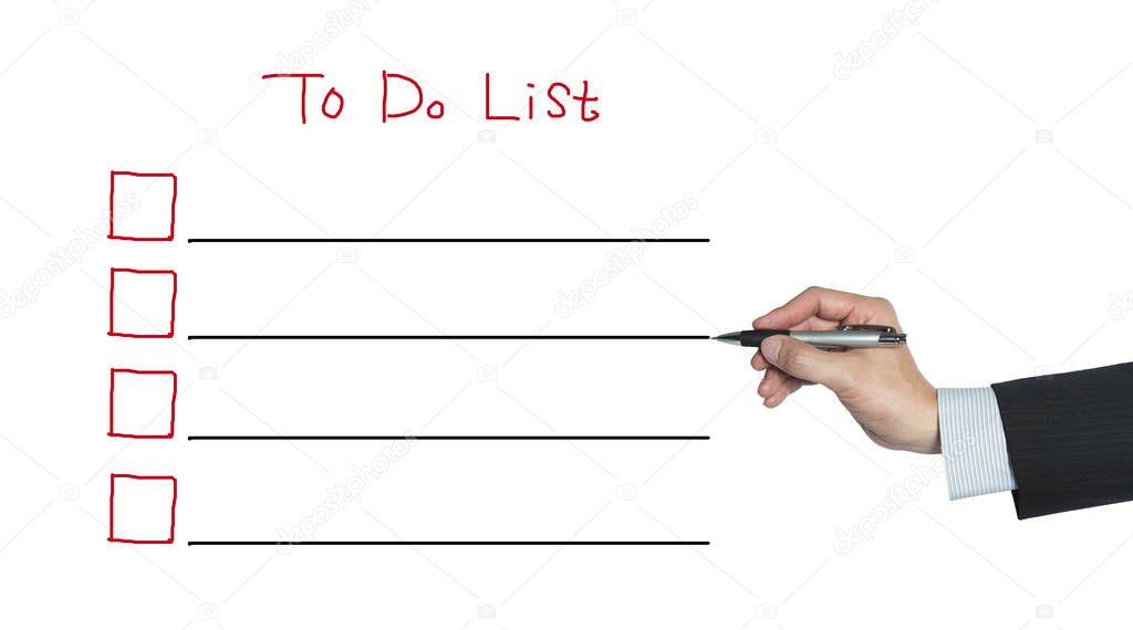 list drawn by hand