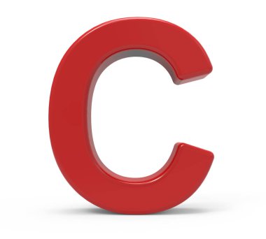 3D kırmızı harf c