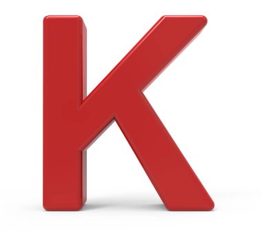 3D kırmızı harf k