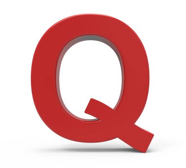 3D kırmızı harf q