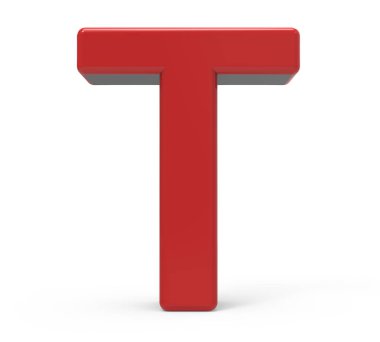 3D kırmızı mektup t