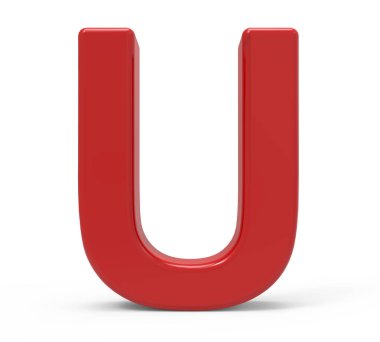 3D kırmızı harf u