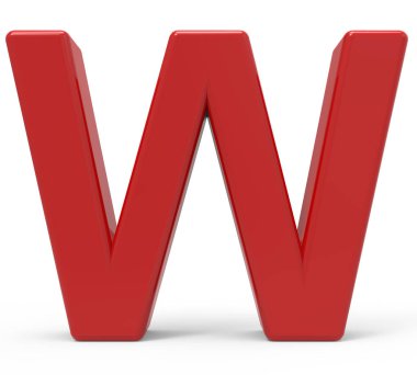 3D kırmızı harf w