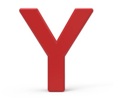 3D kırmızı mektup y