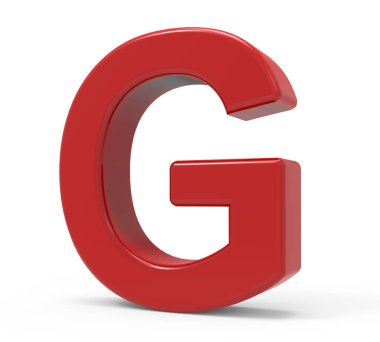 3D kırmızı harf g