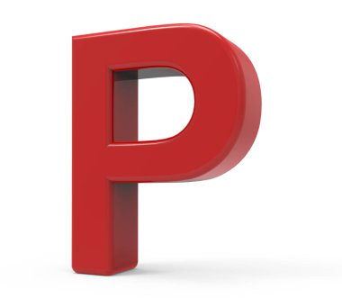 3D kırmızı harf p