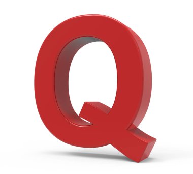 3D kırmızı harf q