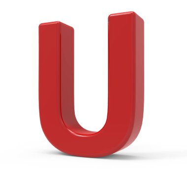 3D kırmızı harf u