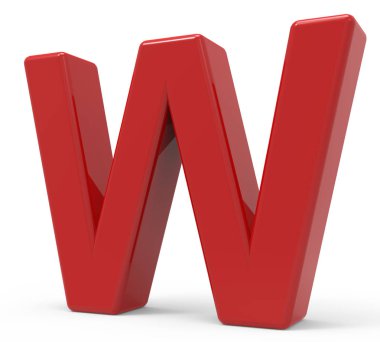 3D kırmızı harf w
