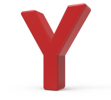 3D kırmızı mektup y