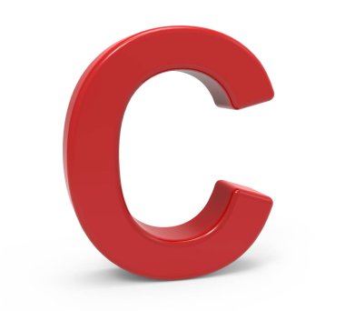 3D kırmızı harf c