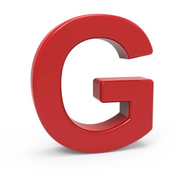 3D kırmızı harf g