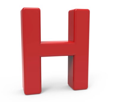 3D kırmızı harf h