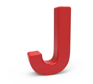 3D kırmızı harf j