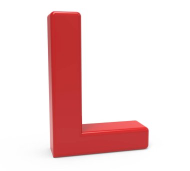 3D kırmızı mektup l