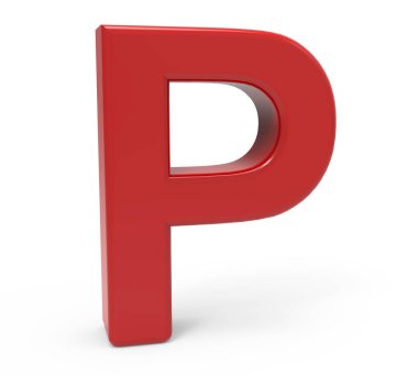 3D kırmızı harf p