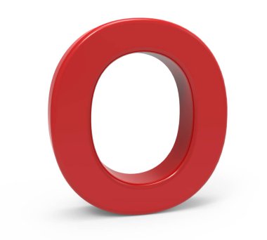 3D kırmızı harf o