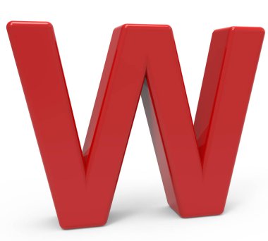 3D kırmızı harf w