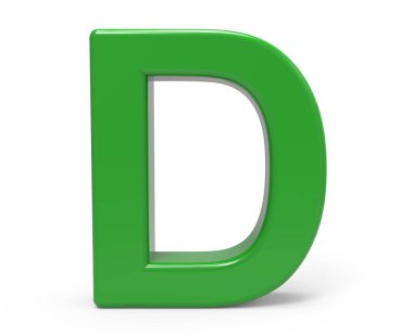 3D yeşil harf d