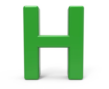 3D yeşil harf h