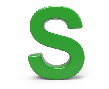 3D yeşil harf s