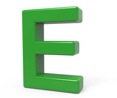 3D yeşil harf e