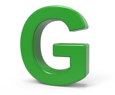 3D yeşil harf g