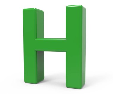 3D yeşil harf h