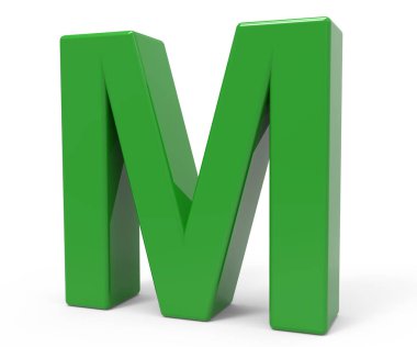 3D yeşil harf m