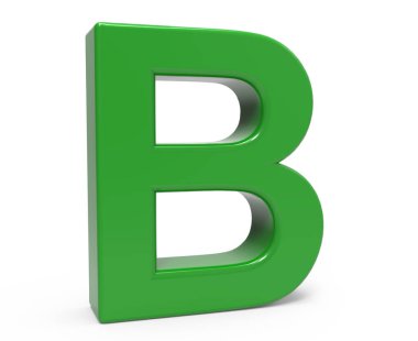 3D yeşil mektup b