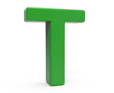 3D yeşil mektup t