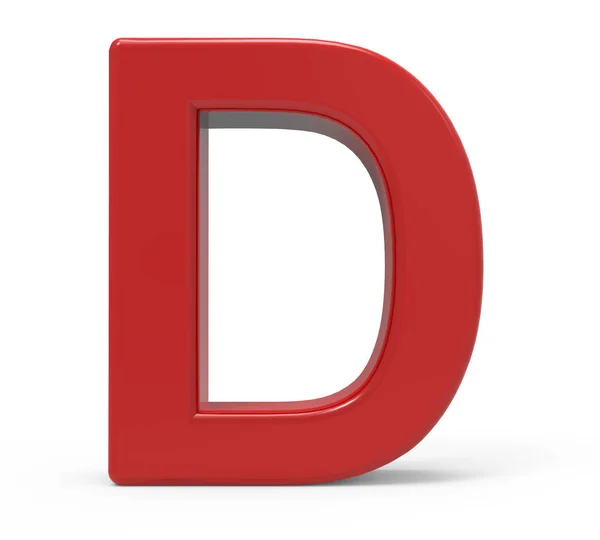 3d lettera rossa D — Foto Stock