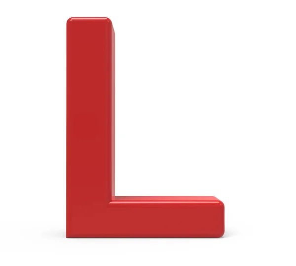 3D czerwoną literą l — Zdjęcie stockowe