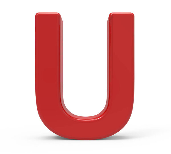 3d red letter U