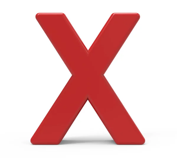 3D kırmızı harf x — Stok fotoğraf