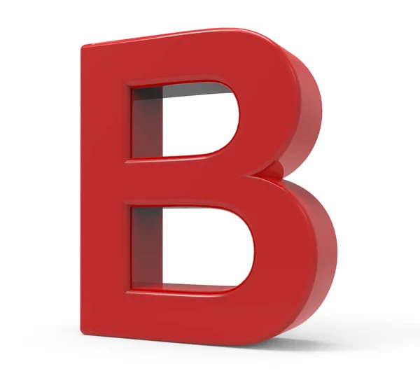 3d huruf merah B — Stok Foto