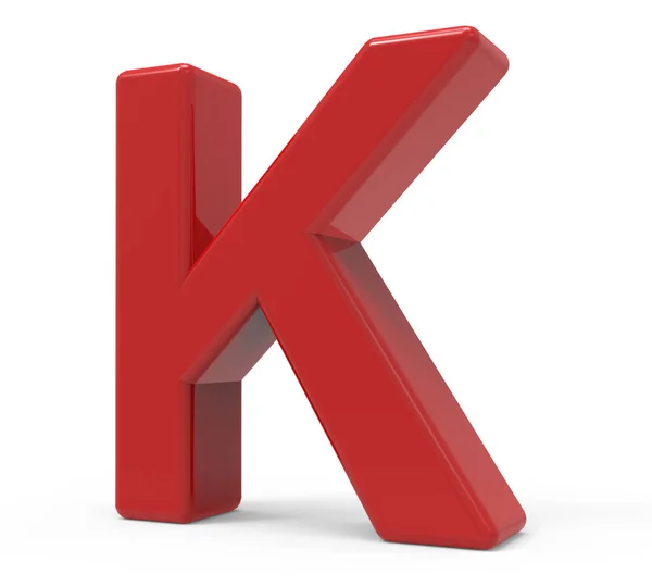 3d red letter K — Stock Photo, Image