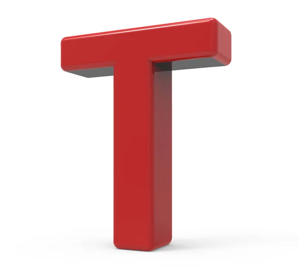 3d red letter T — Stock Photo, Image