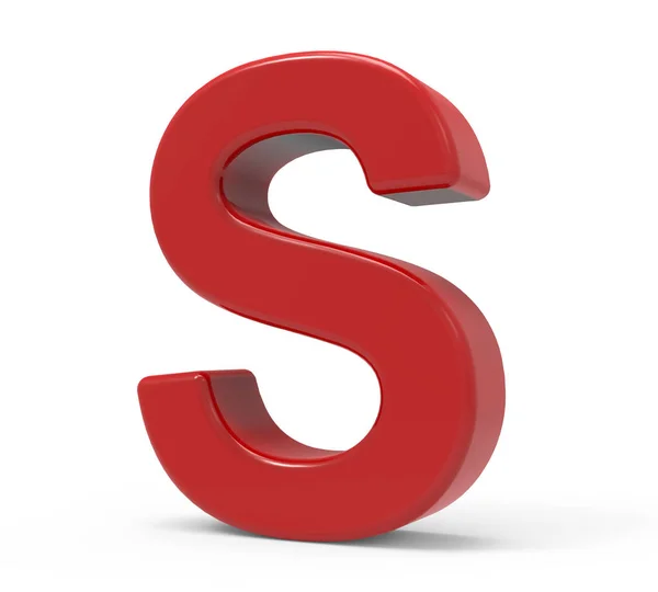 3d red letter S — Stock Photo, Image