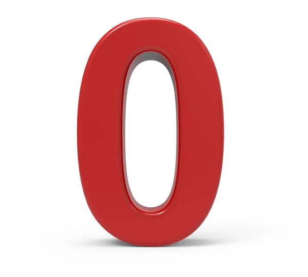 Numero rosso 3D 0 — Foto Stock