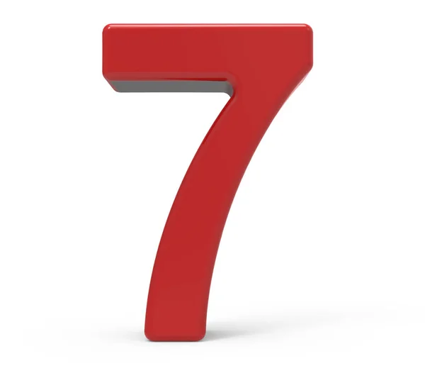 3d red number 7 — Stock Photo, Image