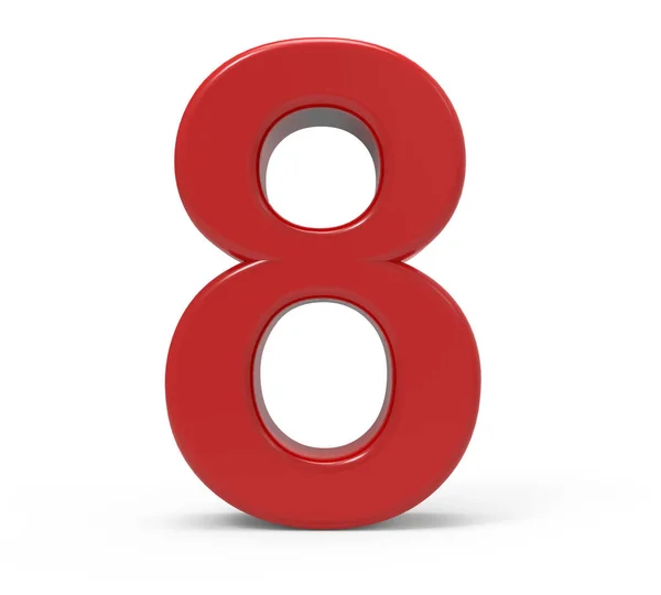 3d numero rosso 8 — Foto Stock