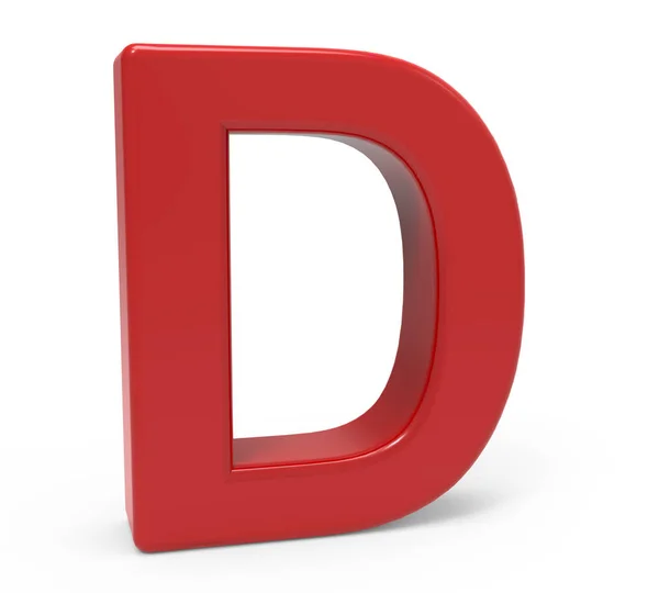 3d red letter D — Stock Photo, Image